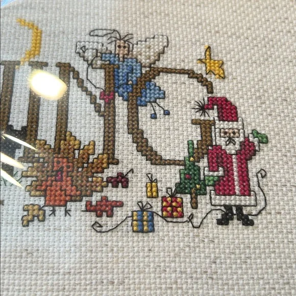 Framed 'Happy Everything' Cross-Stitch Art (New) - Picture 5 of 14